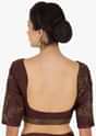 Maroon saree embellished in kundan embroidery only at Kalki
