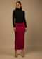 Maroon Shapewear Saree Petticoat In Cotton Lycra With Elastic Waistband And Slit