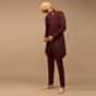 Maroon Sherwani With Thread And Sequins Work