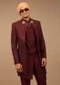 Maroon Sherwani With Thread And Sequins Work