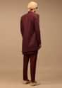 Maroon Sherwani With Thread And Sequins Work
