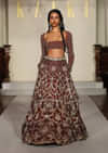 Maroon Silk Bridal Lehenga With Zardosi And Sequins Embroidery