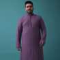 Mauve Purple Chikankari Kurta Set In Lucknowi With Sequin Embroidery