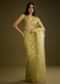 Mehandi Green Tissue Saree With Sequin Floral Embroidery