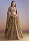 Mehendi Green Crepe Printed Bridesmaid Lehenga With Mirror And Sequin Work