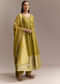 Mehendi Green Jacquard Anarkali Suit With Woven Brocade Dupatta