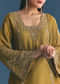 Mehendi Green Silk Sequin Kurta Palazzo Suit