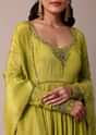 Mehendi Green Embroidered Anarkali With Dupatta