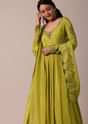 Mehendi Green Embroidered Anarkali With Dupatta