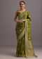 Mehendi Green Zari Woven Satin Silk Saree And Brocade Border