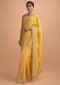 Mellow Yellow Saree In Cotton Silk With Salli Fringes On The Pallu And Buttis Online - Kalki Online