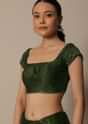 Mesmerizing Mehendi Green Saree With Unstitched Blouse