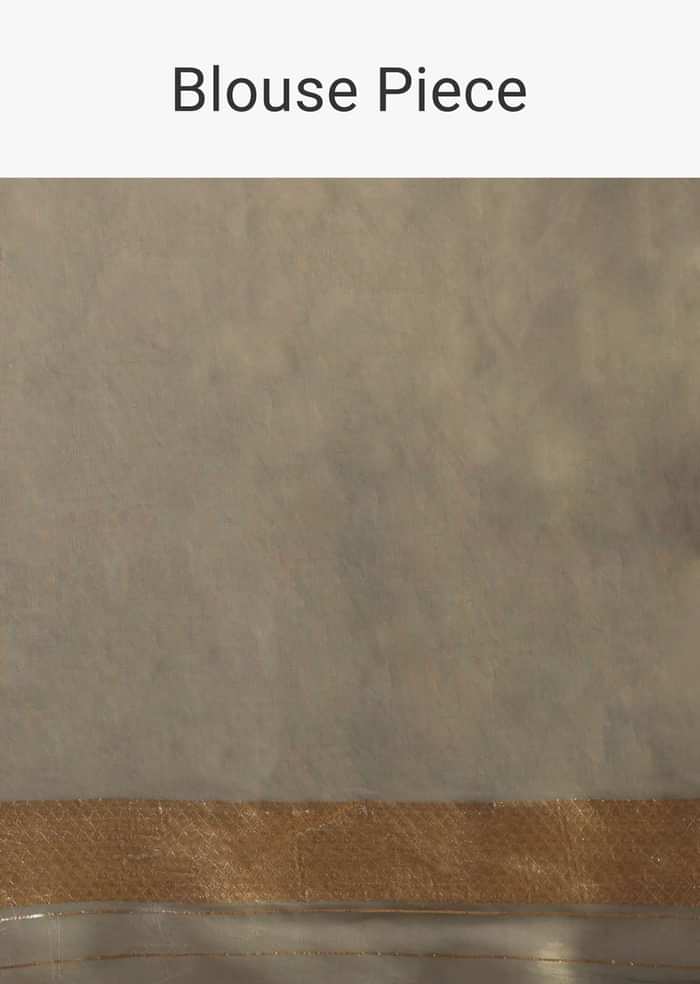 Metal Grey Saree In Organza With Woven Scallop Jaal