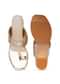 Metallic Gold Nazakat Heels In Faux Leather