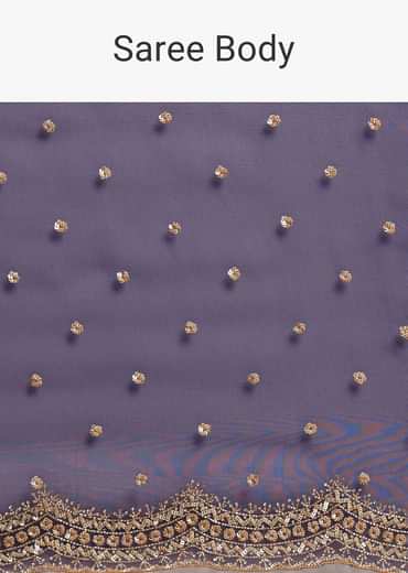 Midnight Blue Organza Tissue Saree With Sequin And Cutdana Embroidery