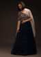 Midnight Blue Anarkali Suit In Chiffon With Multi Colored Hand Embroidered Bodice Featuring Resham Work