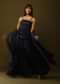 Midnight Blue Sharara And Peplum Suit With Mirror Abla Embroidery And Ruffle Dupatta
