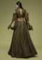 Military Olive Lehenga And Crop Top In Sequins Embroidery, Paired With The Crop Top In Crew Neckline With A Key-Hole