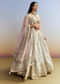 Mint Blue Tissue Embroidered Bridesmaid Lehenga
