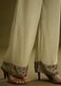 Mint Green Georgette Beads Kurta Set With Tassels Bordered Dupatta