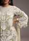 Mint Green Organza Kurta Set With Thread And Moti Work