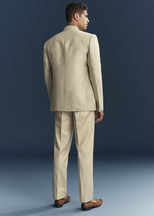 Mint Green Silk Jodhpuri Suit For Men With Hand Embroidery Mint Green Silk Jodhpuri Suit For Men With Hand Embroidery