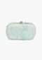 Mint Oval Box Clutch In Embroidered Net With Cut Dana And Resham Embroidered Floral Motifs Placed In Abstract Design Online - Kalki Fashion
