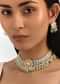 Mint Green And Gold Pachi Kundan Pendant Necklace Set