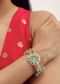 Mint Green Beaded Bracelet With Kundan Work In Mix Metal