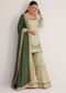 Mint Green Embroidered Sharara Set With Dark Green Dupatta