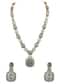 Mint Green Uncut Polki Necklace Set In Mix Metal
