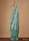 Sea Green Handloom Saree In Tissue Georgette With Zari Weave And An Unstitched Blouse