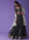 Moroccan Blue Georgette Lehenga With Zari And Sequins Embroidery