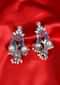 Multi color beaded  silver dangler with triple nano jhumkas drops only on Kalki