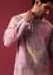 Multi Color Kurta Set In Silk with Mirror Work