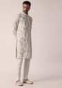 Multi Colored Mens Kurta Set In Silk