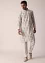 Multi Colored Mens Kurta Set In Silk