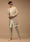 Multi-Coloured Sherwani With Scallop Embroidery
