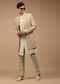 Multi-Coloured Sherwani With Scallop Embroidery