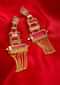 Multi layer geometric shape long tassel earring only on kalki