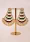 Multi layer traditional chandbali earring  with kundan and moti