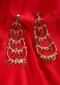 Multi layered hoop earring with red beads only on kalki