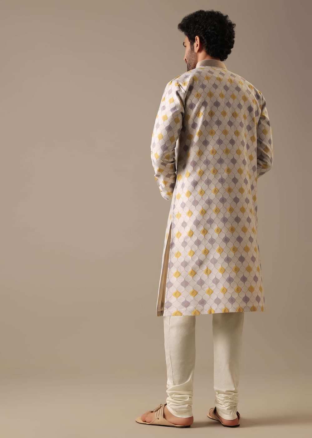 Multi Color Kurta Set in Jacquard