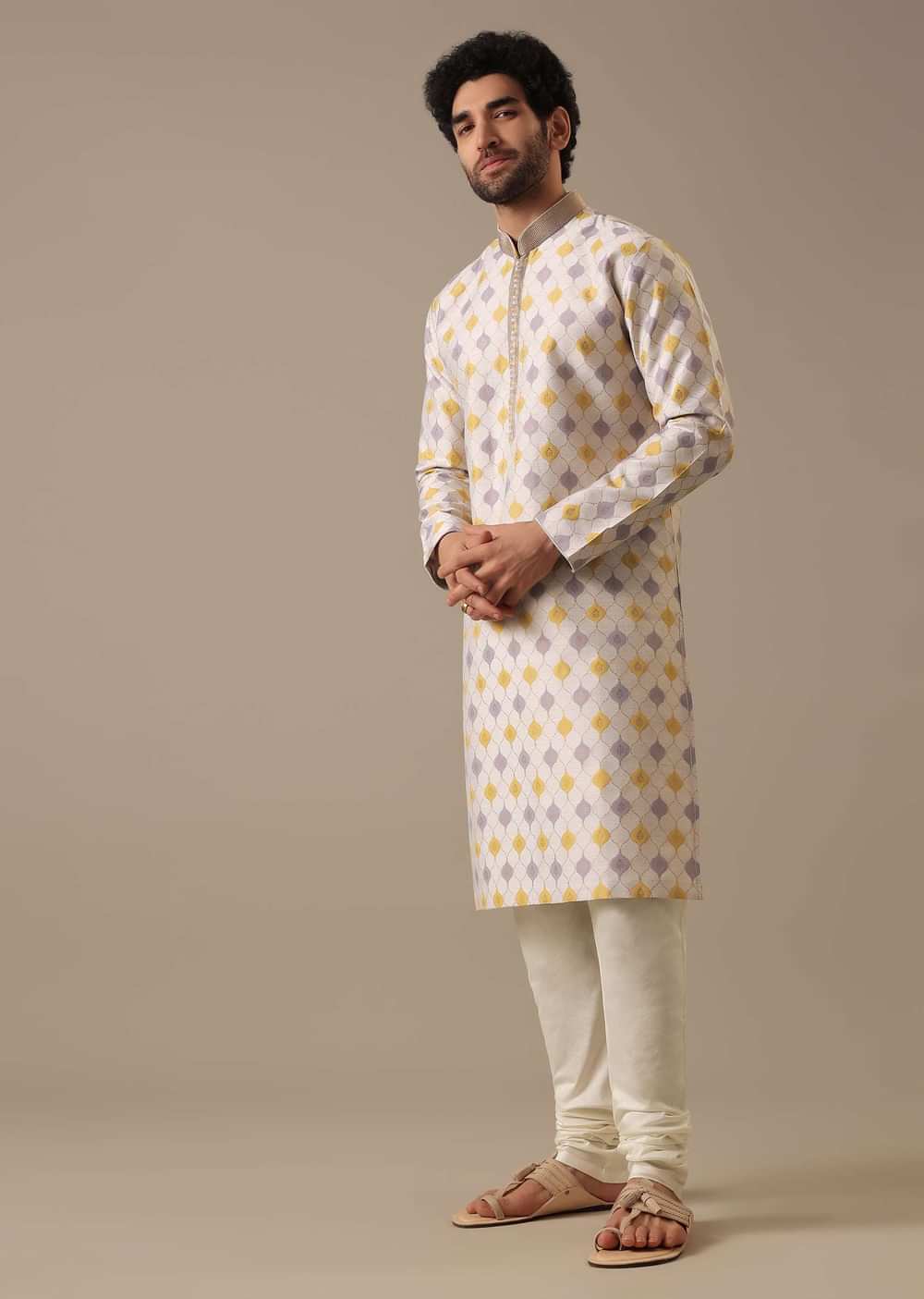 Multi Color Kurta Set in Jacquard