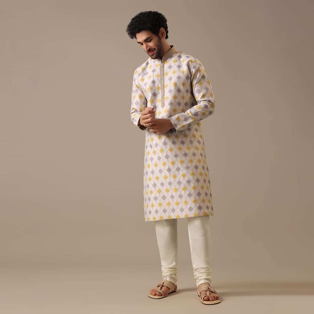 Multi Color Kurta Set in Jacquard