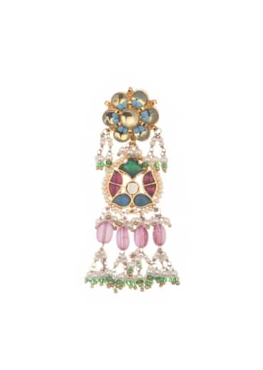 Multi Colour Kundan Short Necklace Set