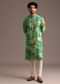 Multi Colour Silk Kurta And Pant With Abstract Print