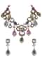Multi Colour Uncut Polki Short Necklace Set With Stones