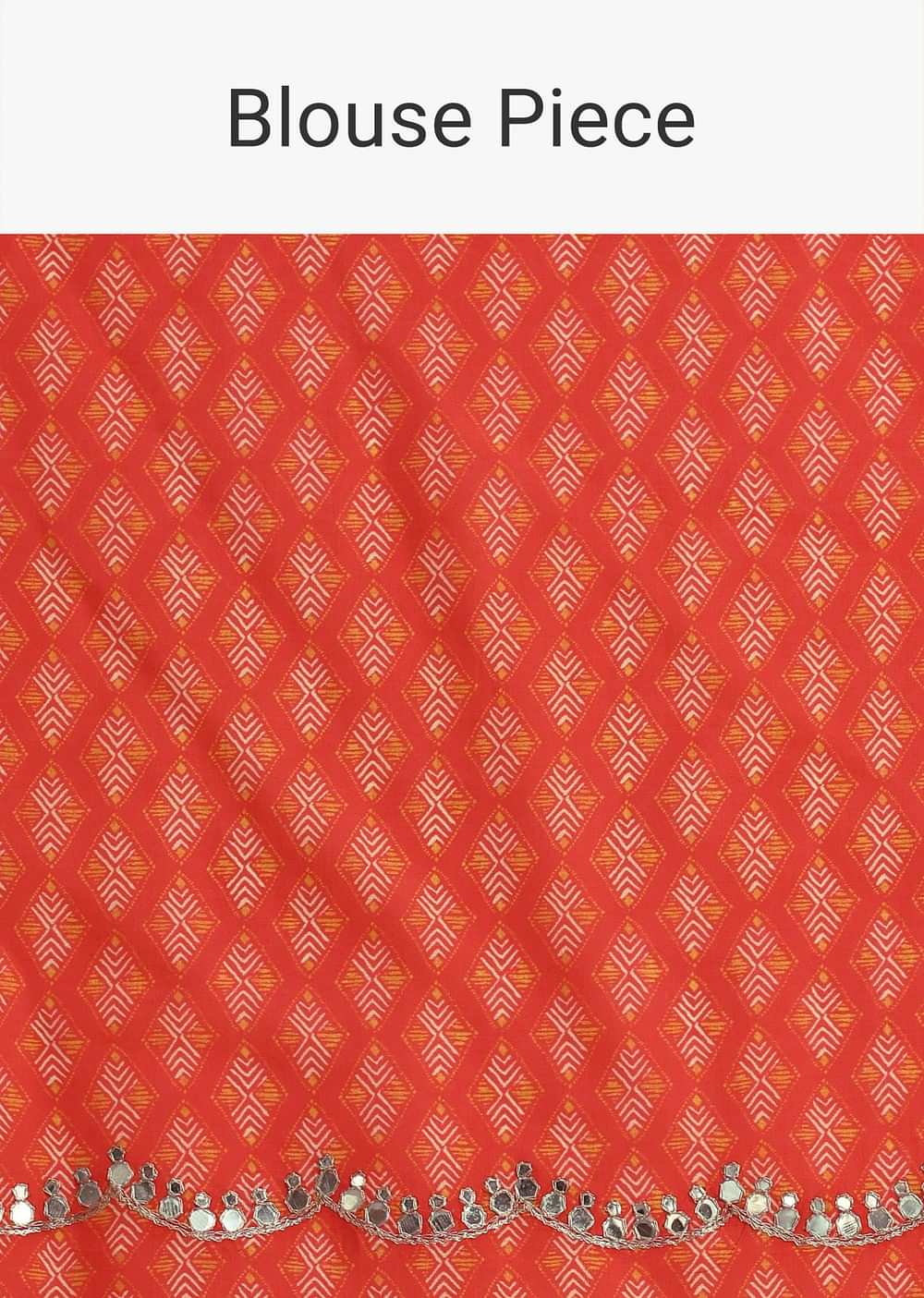 Multi Coloured Printed Muslin Saree With Unstitched Blouse