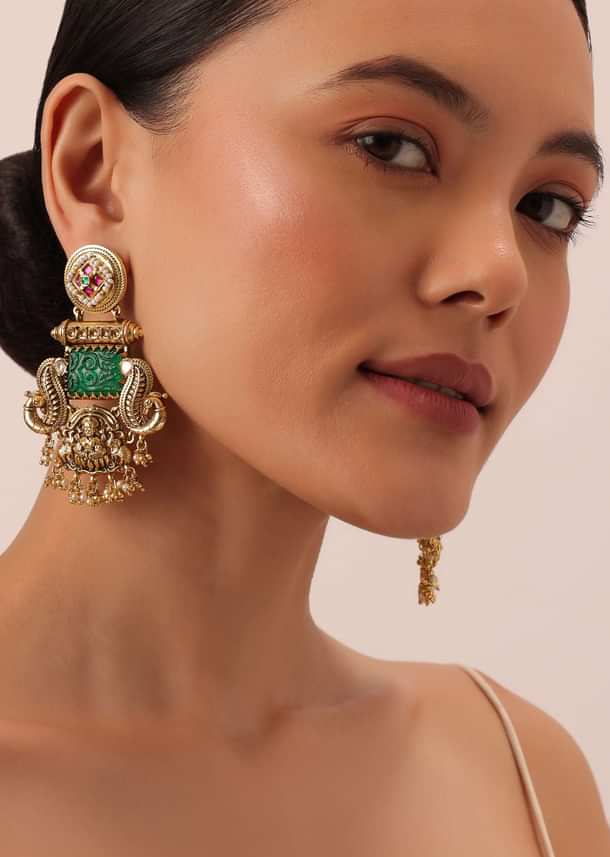 Multi Finish Oxidsed Danglers With Meenakari Detail And Cluster Bead Drops Multi Finish Oxidsed Danglers With Meenakari Detail And Cluster Bead Drops